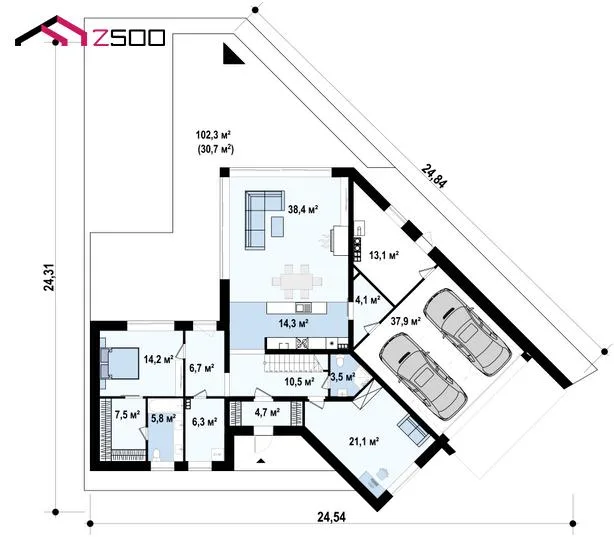 Проект дома Zx94 - изображение 3