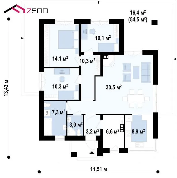 Проект дома Z383 - изображение 3