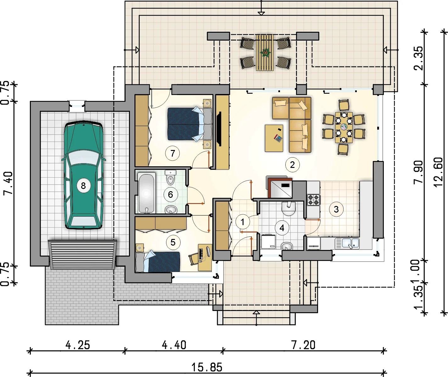 Проект дома D1103 — 149,5 м² - изображение 3