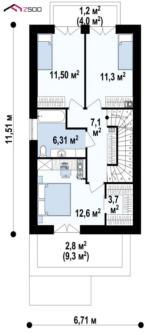 Проект дома Z374 - изображение 4