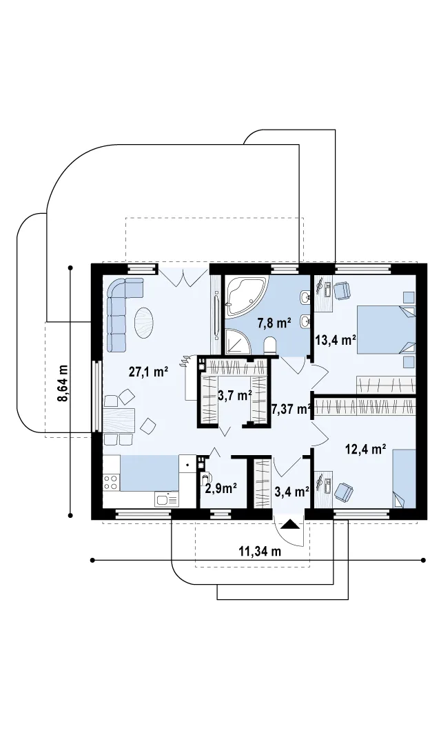 Проект дома Z252 - изображение 3