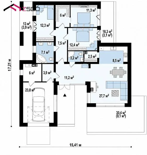 Проект дома Z401 - изображение 3