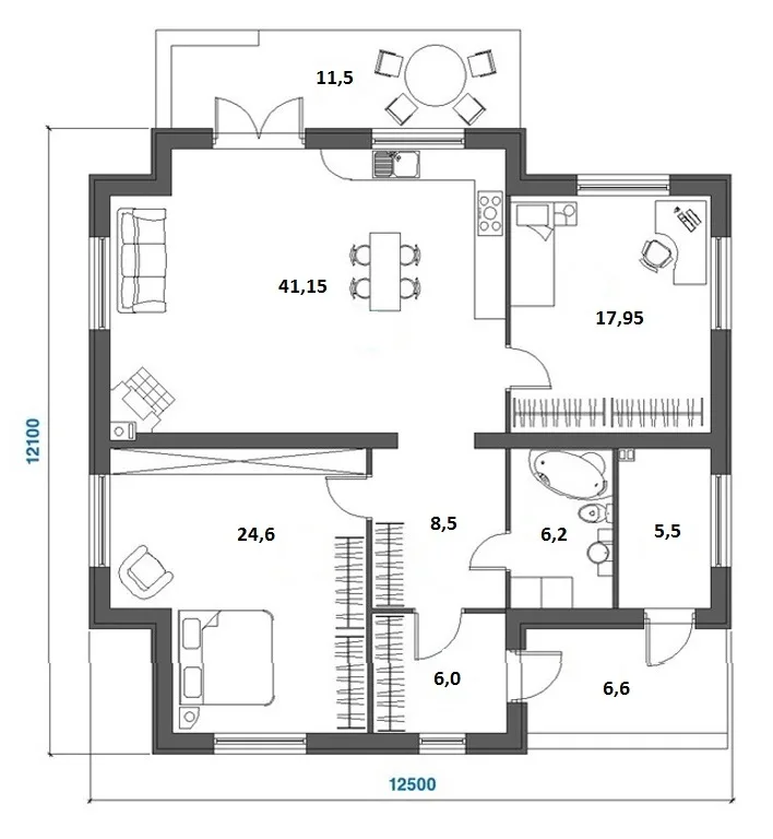 Проект дома D129 - изображение 2