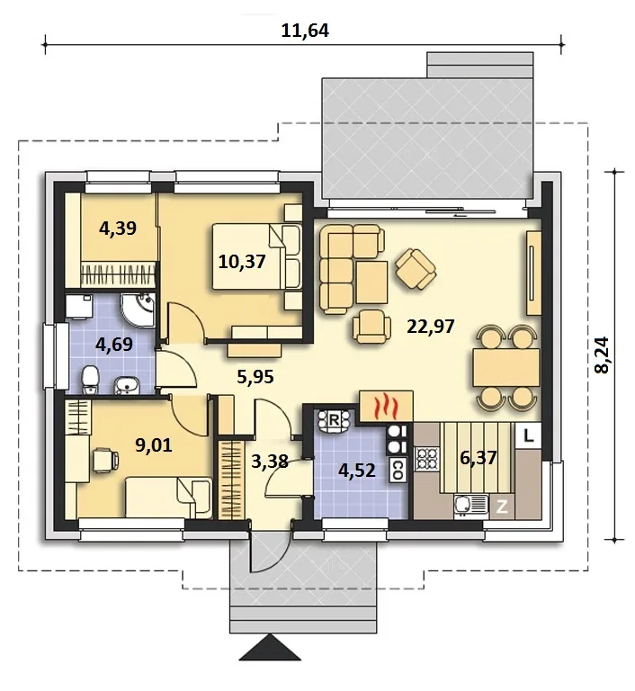 Проект дома D361 - изображение 3