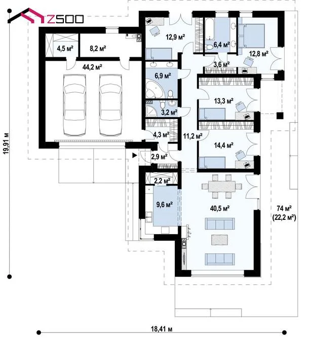 Проект дома Z402 - изображение 3