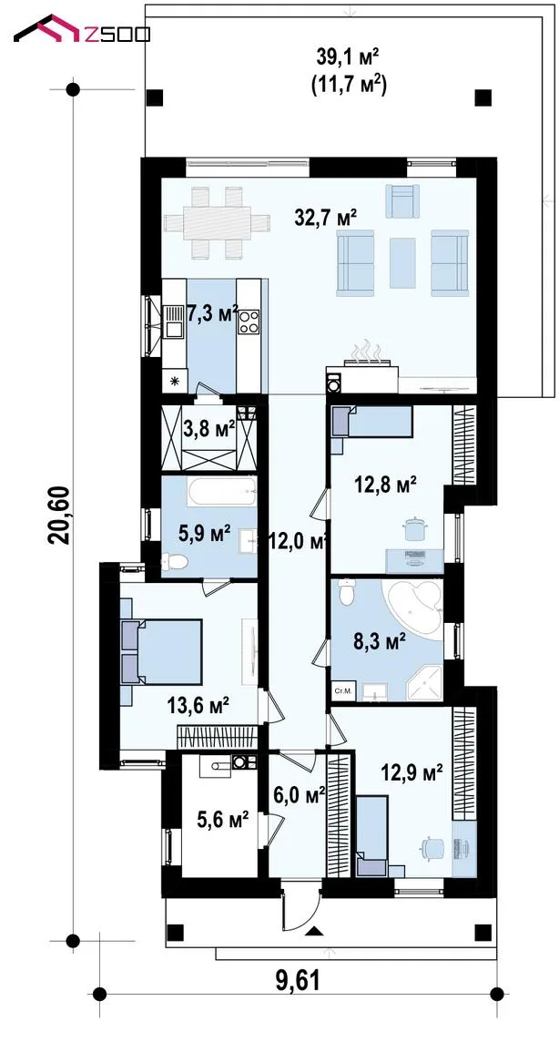 Проект дома Z363 - изображение 3