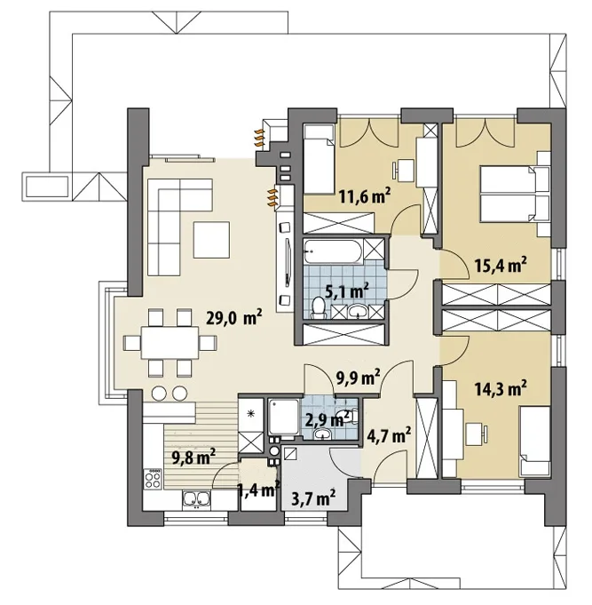 Проект дома D494 - изображение 2