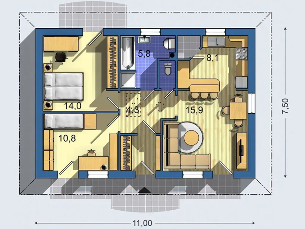 Проект дома D499 - изображение 2